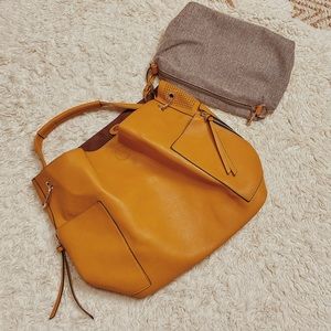 Boutique | Yellow & Tan Shoulder Bag | Set of two